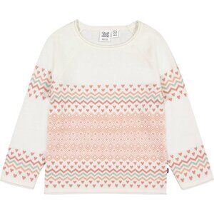 Deux par Deux Jacquard Knit Sweater, Off-White
